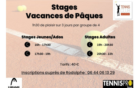 STAGES VACANCES DE PAQUES